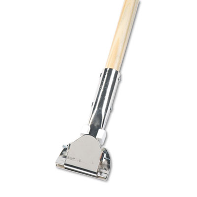 UNISAN Clip-On Dust Mop Handle, Lacquered Wood, Swivel Head, 1